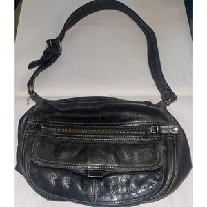 Fossil Brown Leather Small Adjustable Buckle‎ Strap Purse Shoulder Bag ID Holder